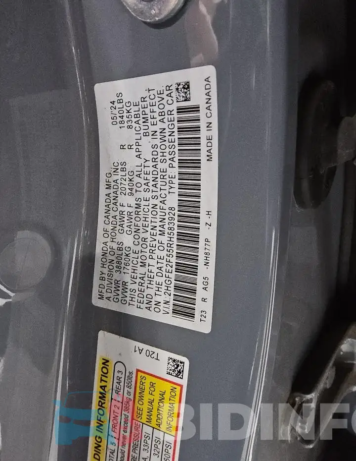 2HGFE2F55RH583928 Photo# 13