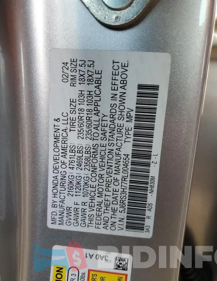 5J6RS3H77RL004654 Photo# 13