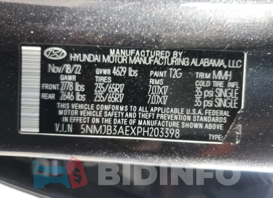 5NMJB3AEXPH203398 Photo# 14