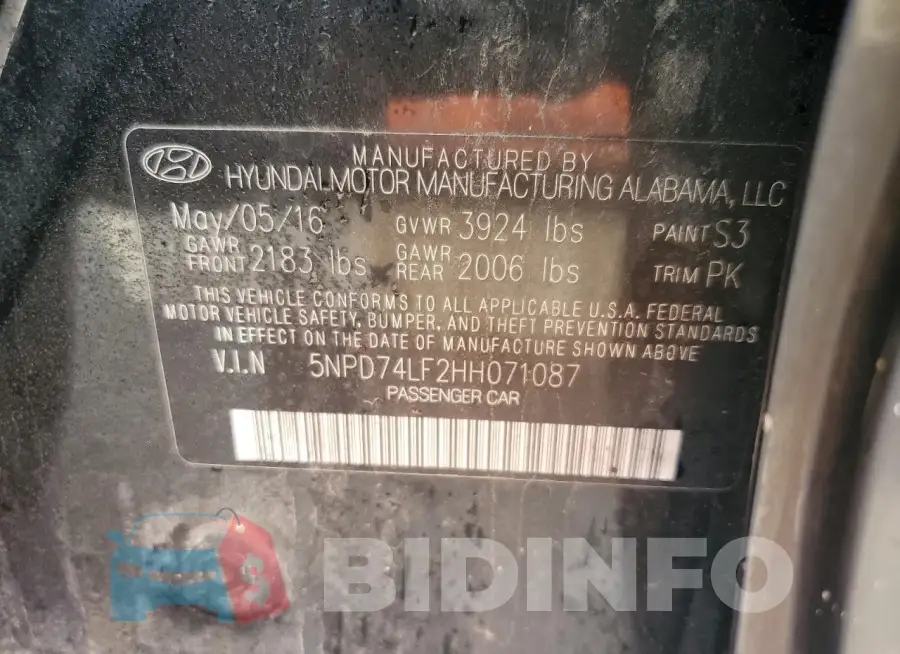 5NPD74LF2HH071087 Photo# 12
