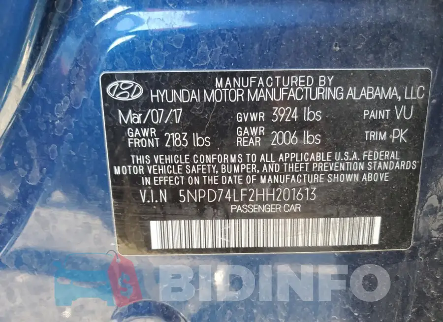 5NPD74LF2HH201613 Photo# 12