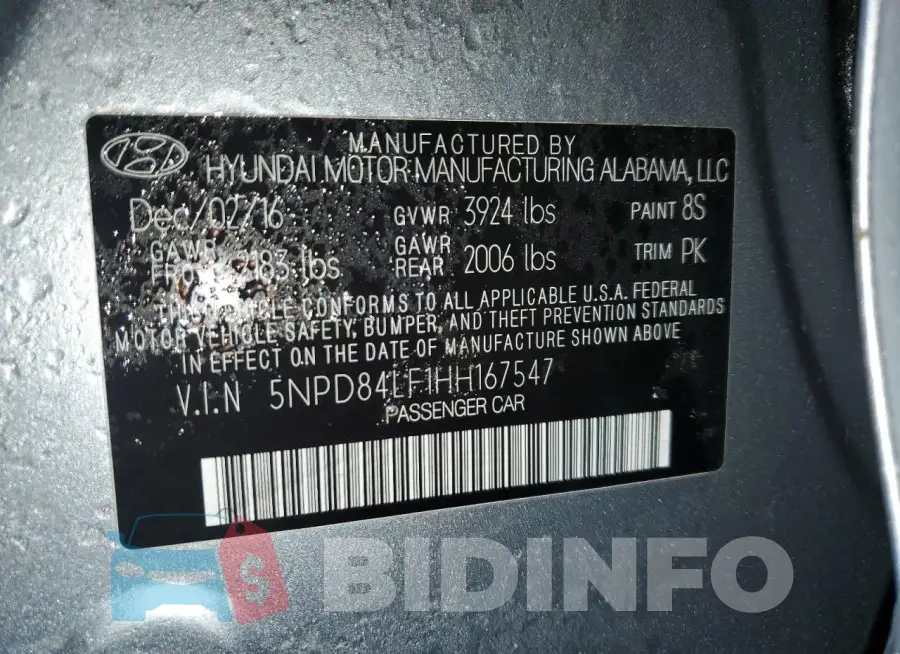 5NPD84LF1HH167547 Photo# 12