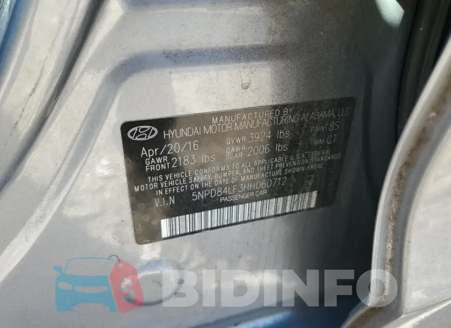 5NPD84LF3HH060712 Photo# 13