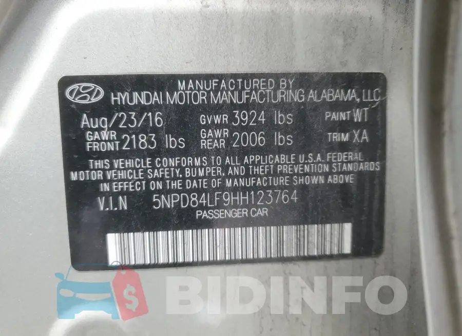 5NPD84LF9HH123764 Photo# 12