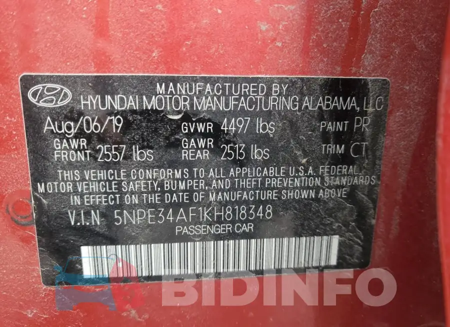 5NPE34AF1KH818348 Photo# 12