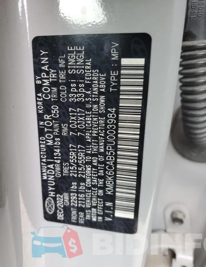 KM8K6CAB5PU003984 Photo# 12