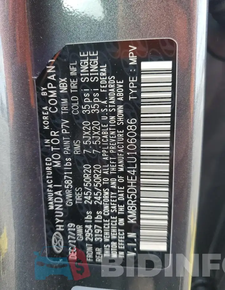 KM8R5DHE4LU106086 Photo# 13