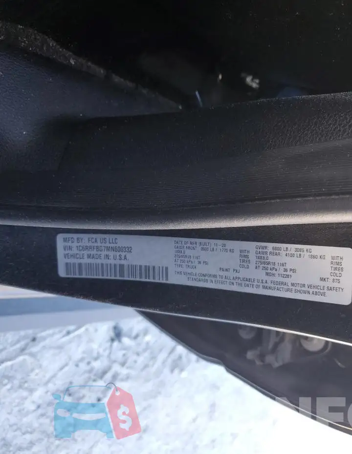 1C6RRFBG7MN600332 Photo# 12