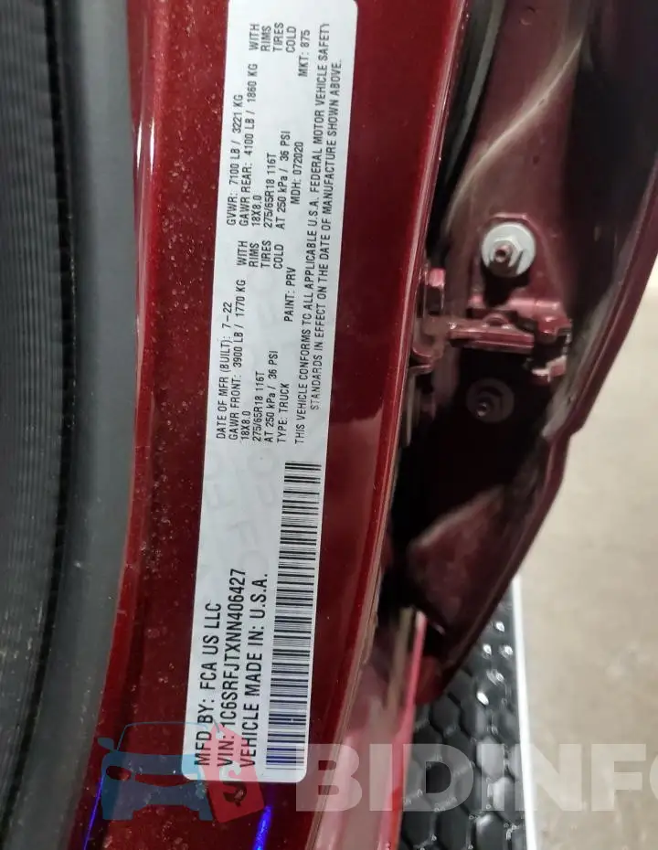 1C6SRFJTXNN406427 Photo# 12