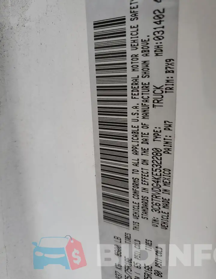 3C6TRVDG4KE532280 Photo# 13