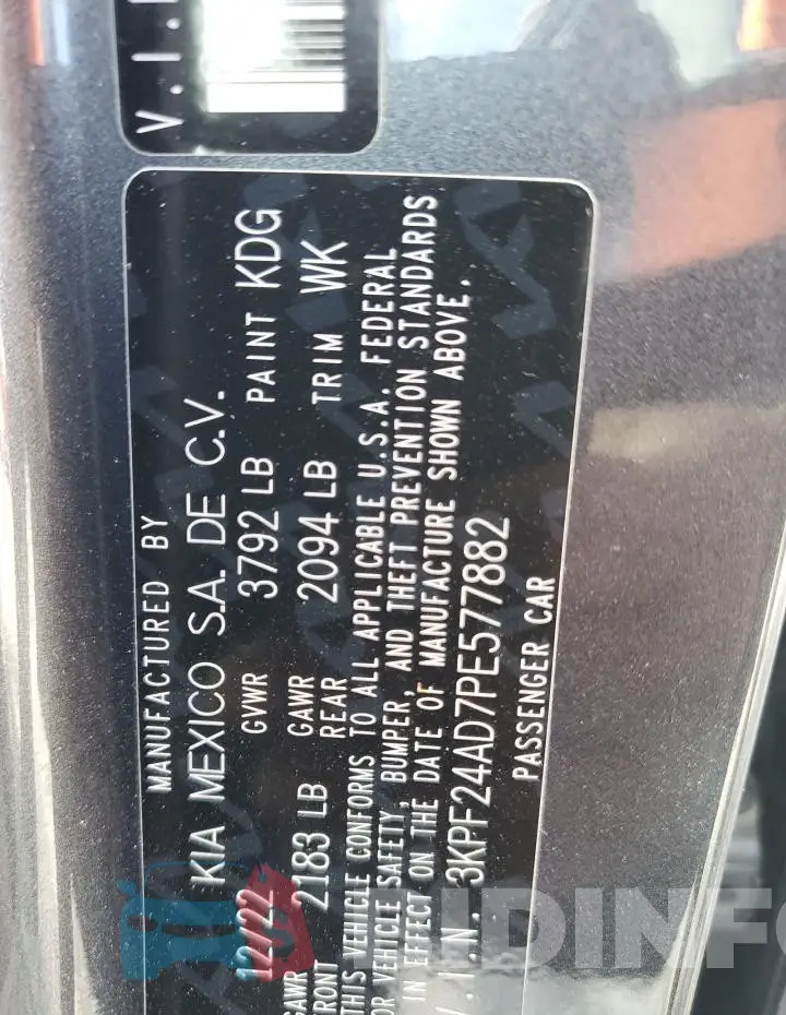 3KPF24AD7PE577882 Photo# 12