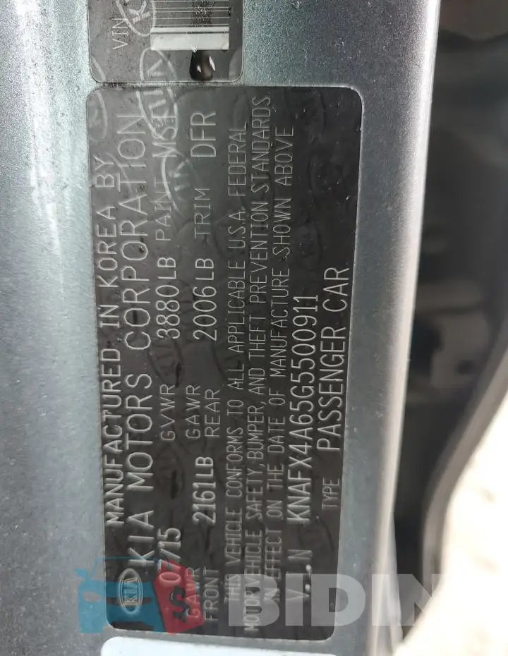 KNAFX4A65G5500911 Photo# 12