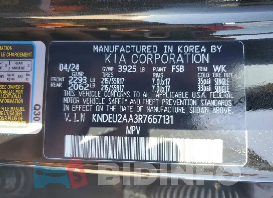 KNDEU2AA3R7667131 Photo# 13