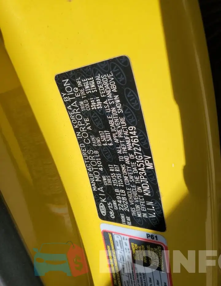 KNDJP3A51G7276149 Photo# 13