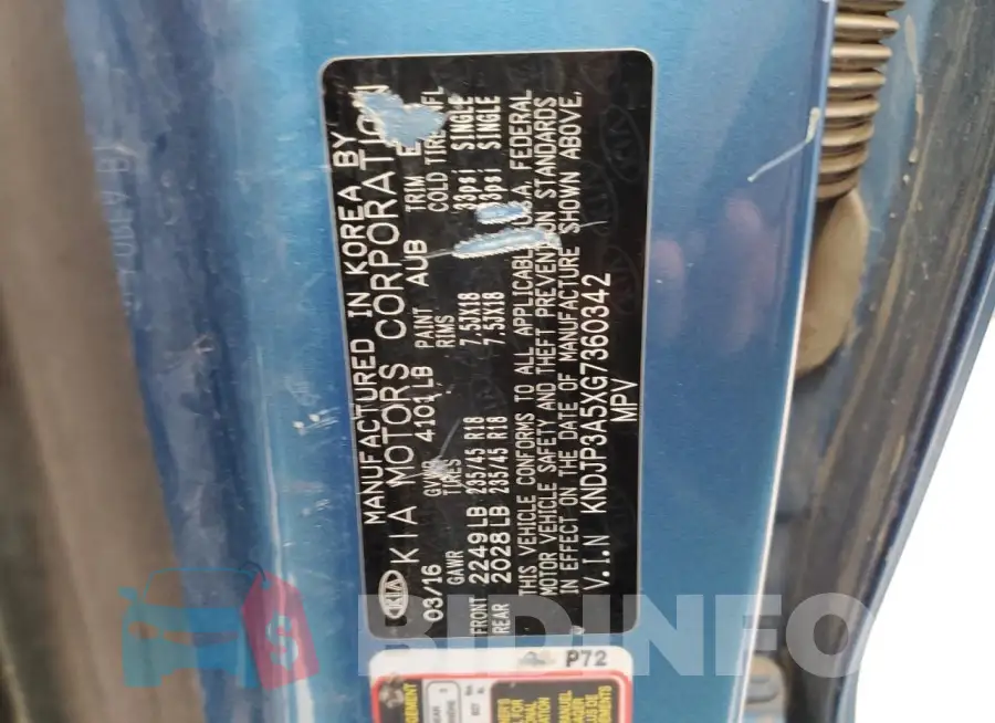 KNDJP3A5XG7360342 Photo# 12