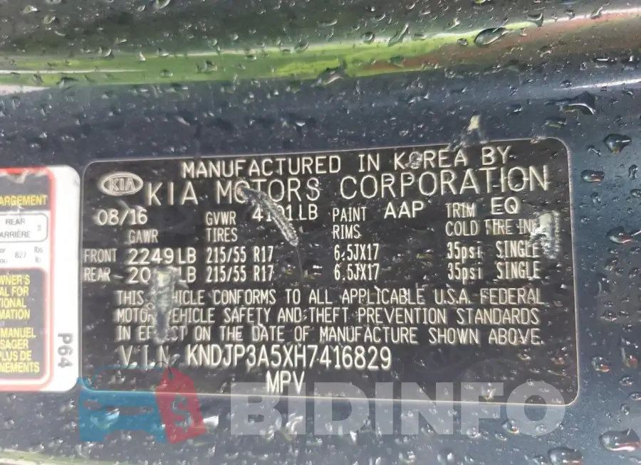 KNDJP3A5XH7416829 Photo# 14