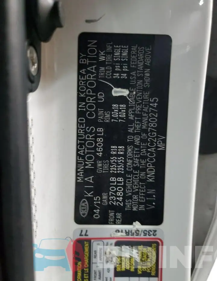 KNDPCCAC2G7802745 Photo# 13