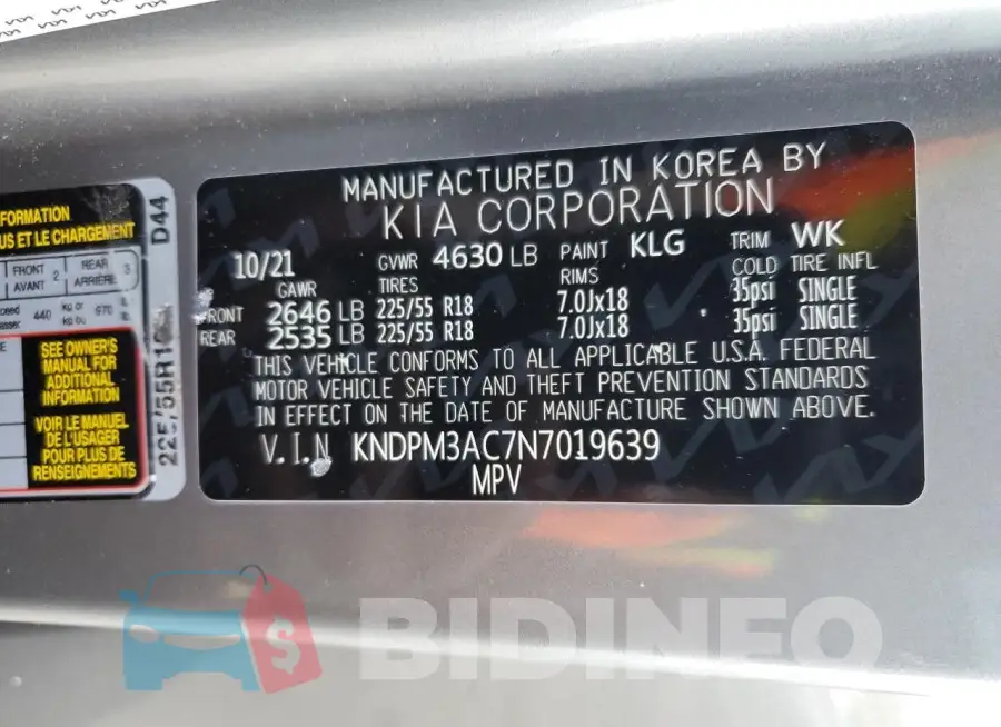 KNDPM3AC7N7019639 Photo# 13