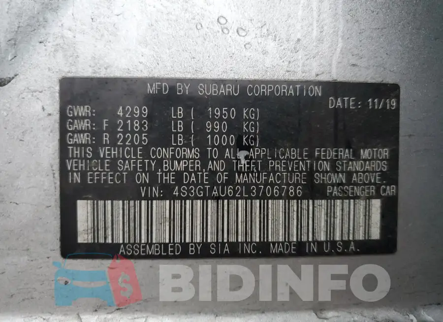 4S3GTAU62L3706786 Photo# 14