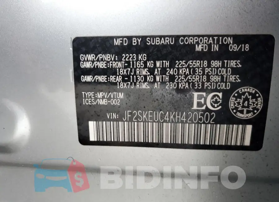 JF2SKEUC4KH420502 Photo# 13
