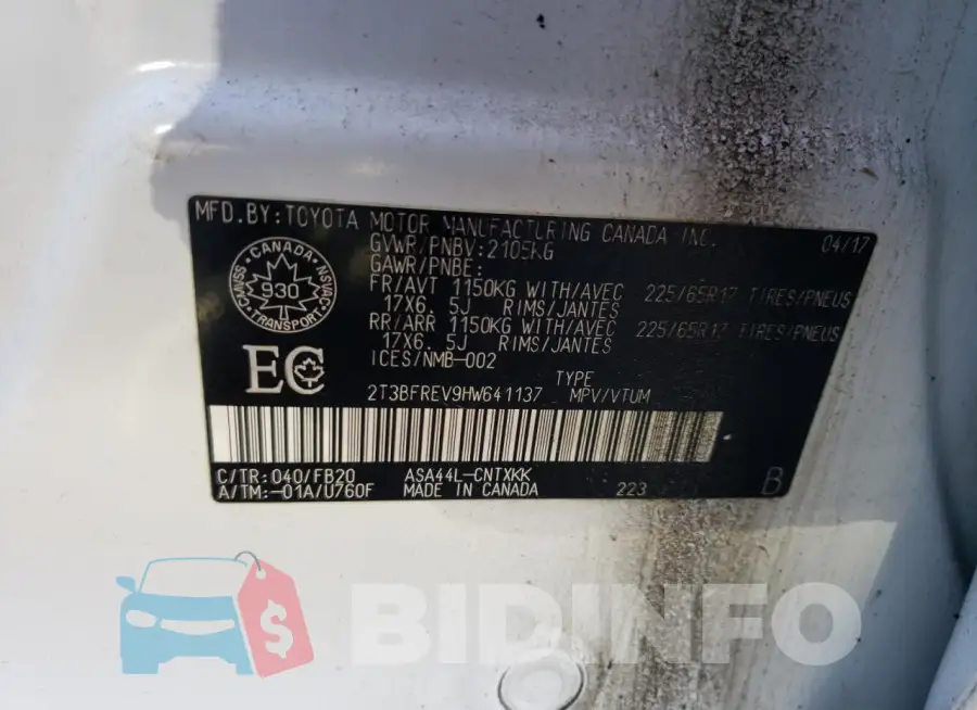 2T3BFREV9HW641137 Photo# 13