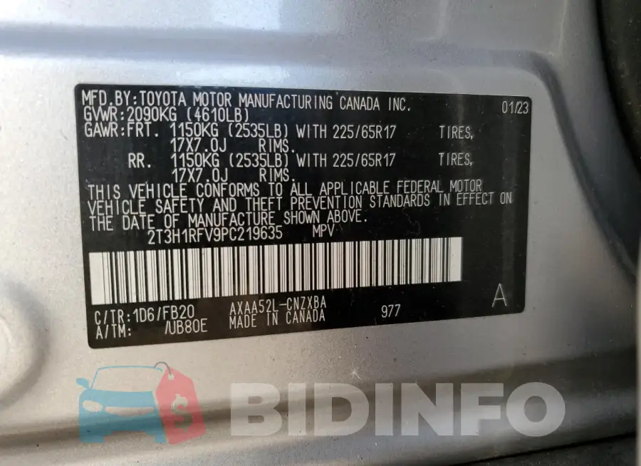 2T3H1RFV9PC219635 Photo# 13
