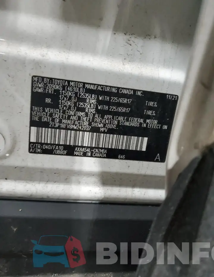 2T3P1RFV8MW242037 Photo# 14