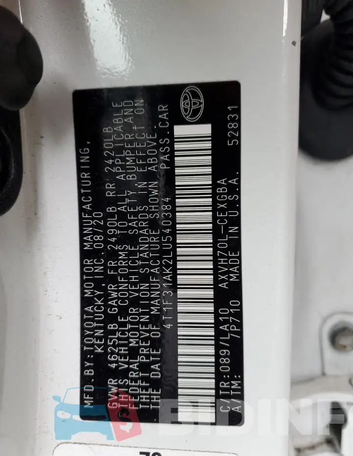 4T1F31AK2LU540384 Photo# 13