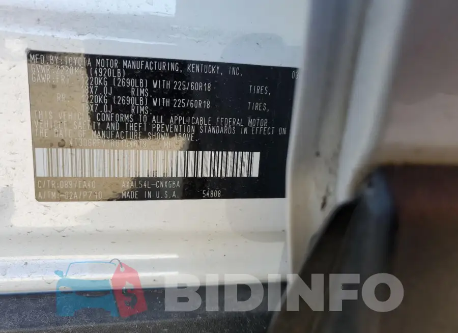 4T3D6RFV1RU154619 Photo# 12