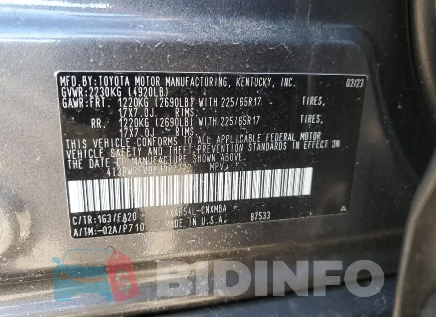 4T3RWRFV9PU087772 Photo# 14