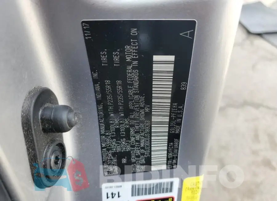 5TDJZ3DC0JS189263 Photo# 13