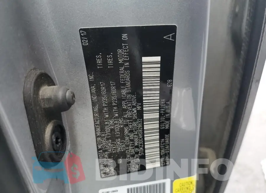 5TDKZ3DC4HS828632 Photo# 13