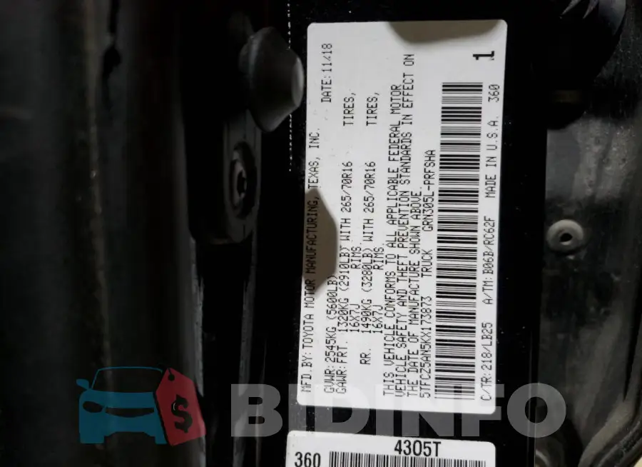 5TFCZ5AN5KX173873 Photo# 12