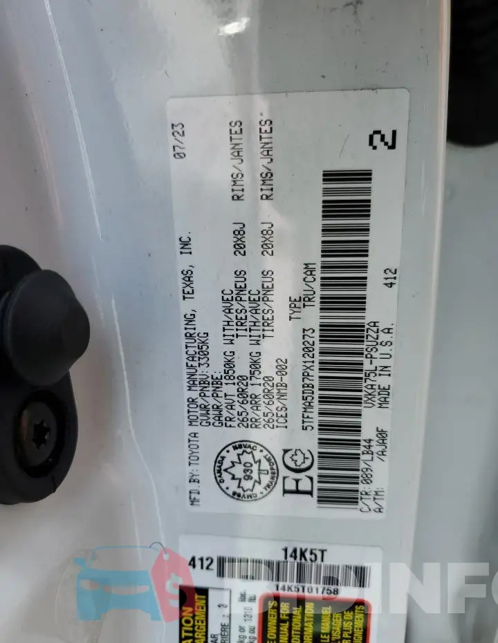5TFMA5DB7PX120273 Photo# 13