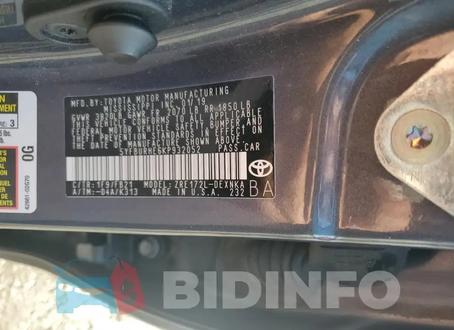 5YFBURHE6KP932052 Photo# 12