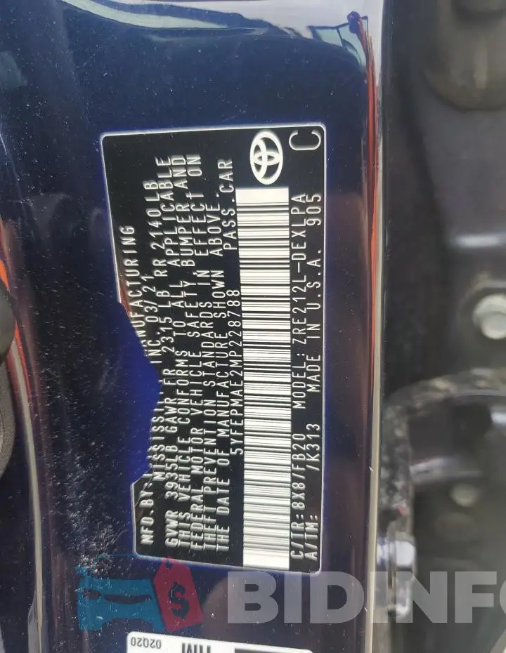 5YFEPMAE2MP228788 Photo# 12