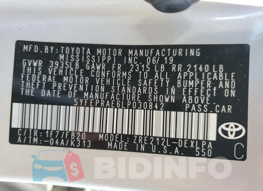 5YFEPRAE6LP030842 Photo# 12