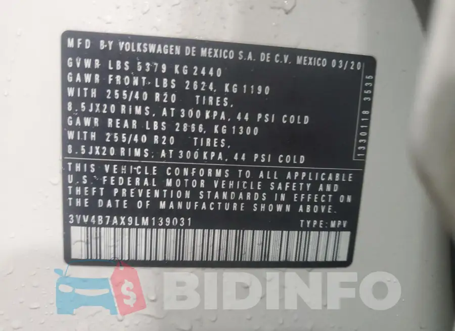3VV4B7AX9LM139031 Photo# 13