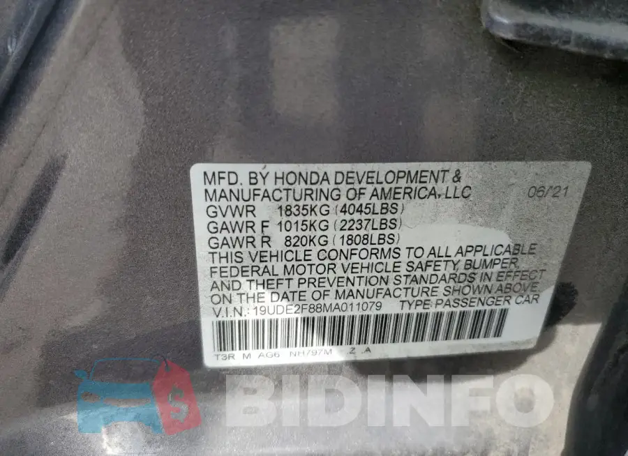 19UDE2F88MA011079 Photo# 13