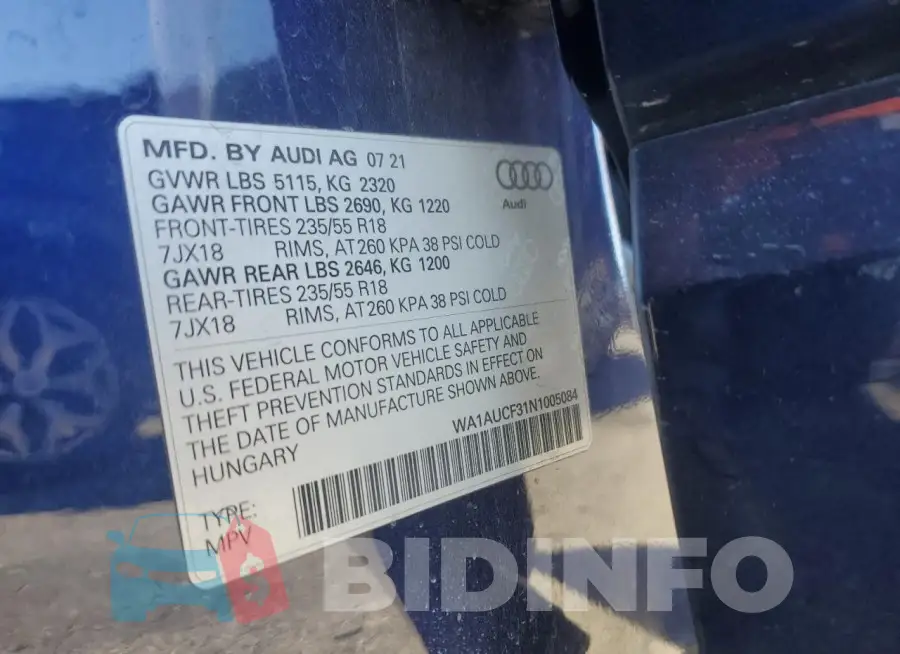WA1AUCF31N1005084 Photo# 14