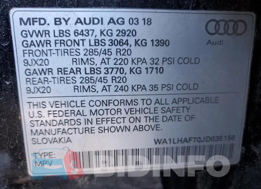 WA1LHAF70JD035156 Photo# 14