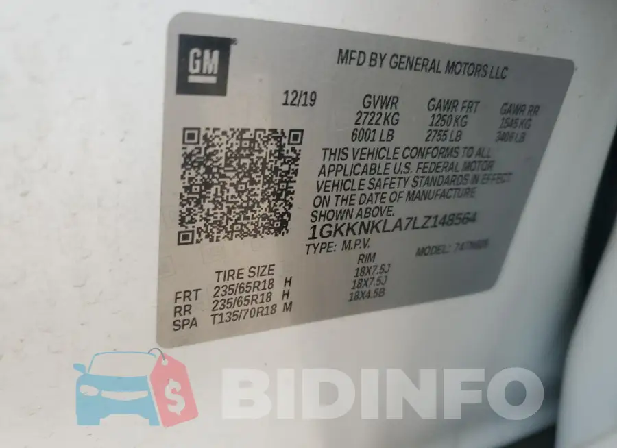 1GKKNKLA7LZ148564 Photo# 13