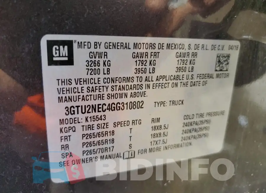 3GTU2NEC4GG310802 Photo# 12