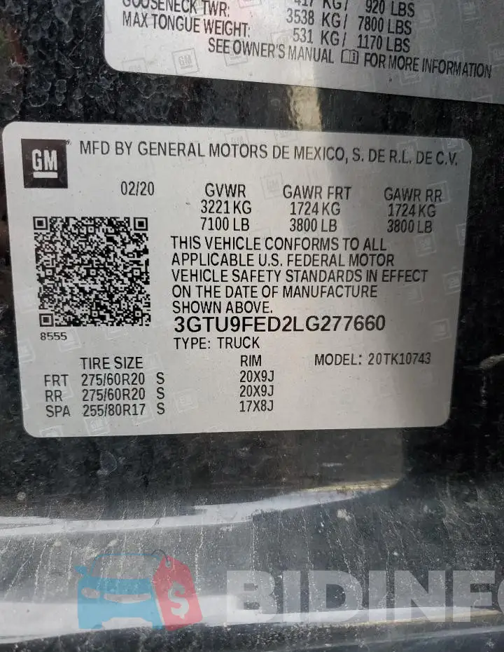 3GTU9FED2LG277660 Photo# 13