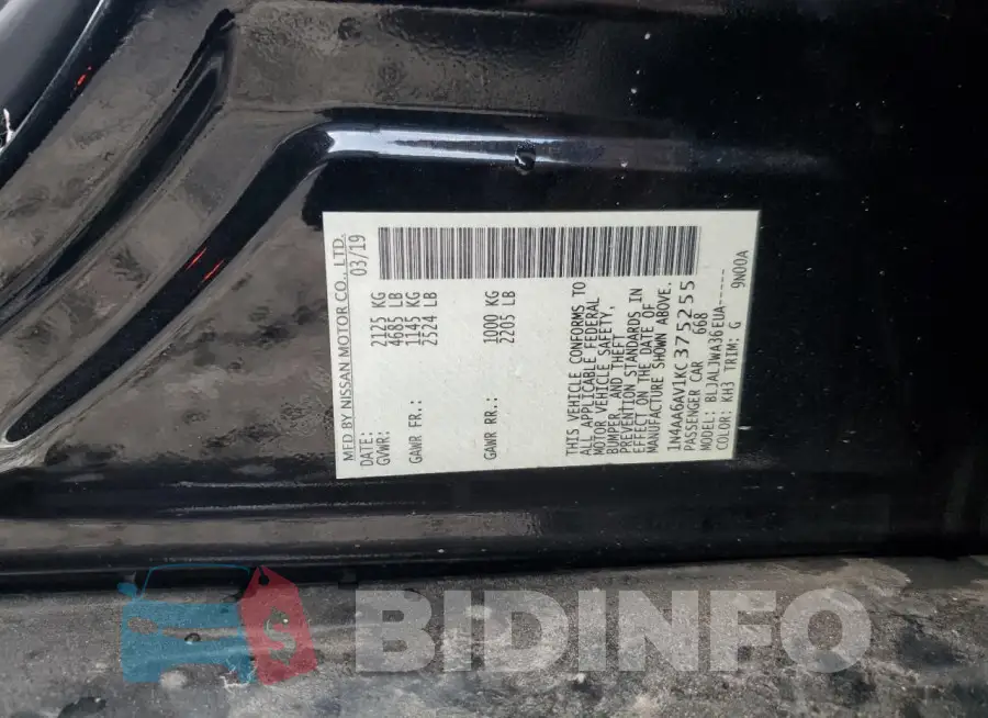 1N4AA6AV1KC375255 Photo# 12