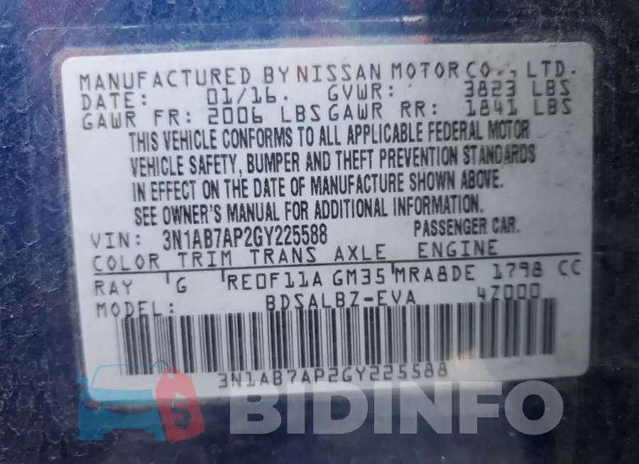 3N1AB7AP2GY225588 Photo# 12