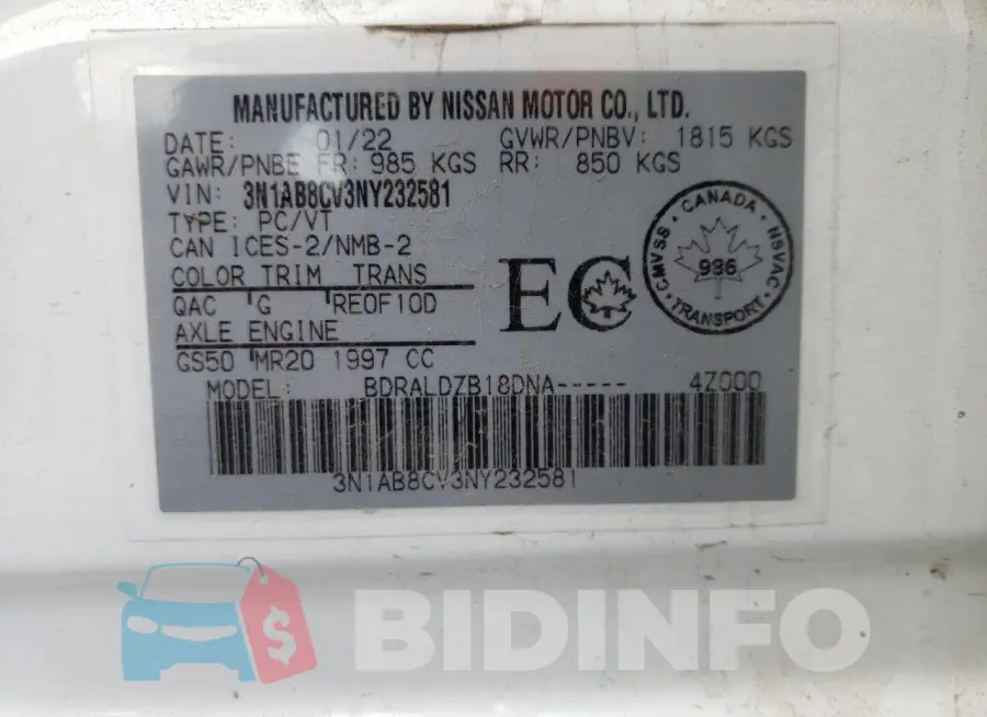 3N1AB8CV3NY232581 Photo# 12