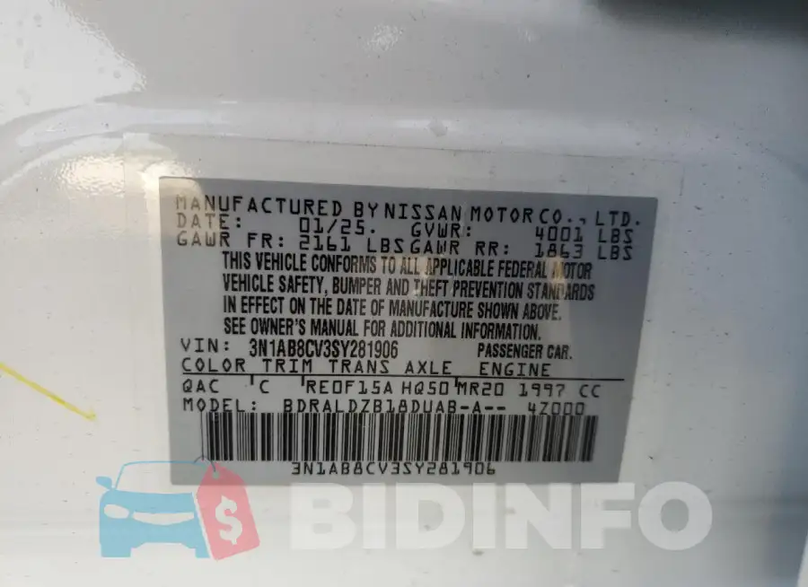 3N1AB8CV3SY281906 Photo# 12