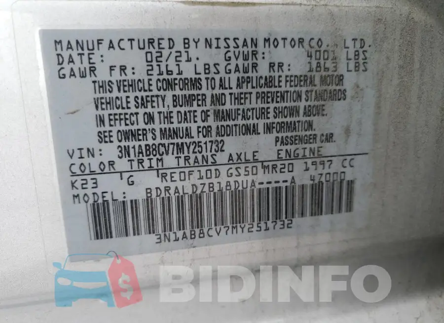 3N1AB8CV7MY251732 Photo# 12
