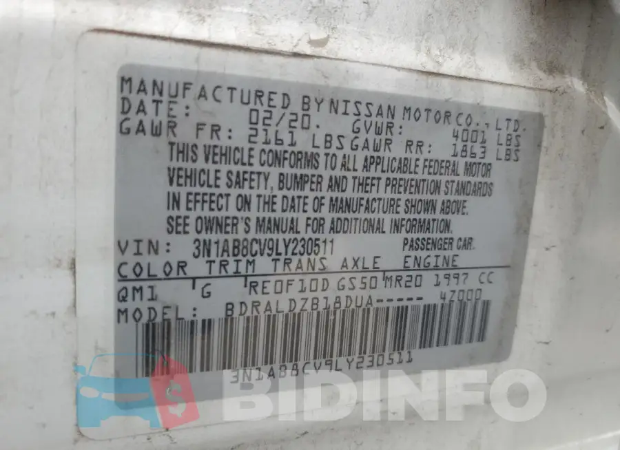 3N1AB8CV9LY230511 Photo# 13